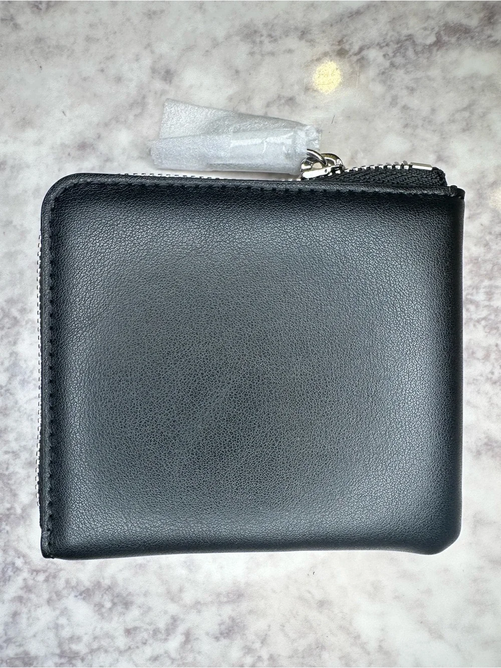 Diesel Black Embossed Heart Zip Coin Wallet
